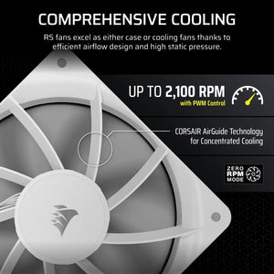 CORSAIR RS120 120mm PWM Fans Triple Pack – White