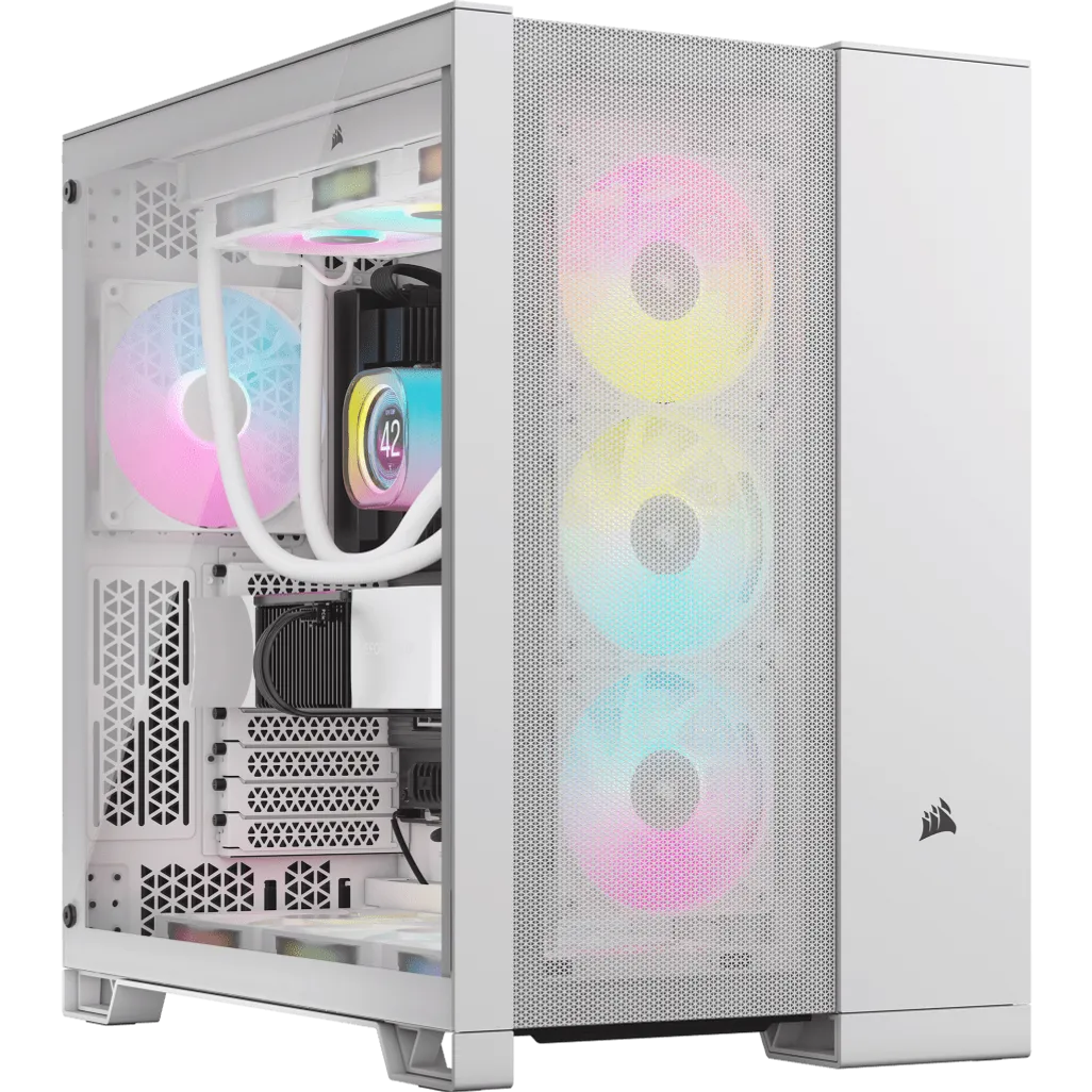 Corsair 6500D Airflow Tempered Glass Super Mid-Tower PC CASE; Supports BTF; White, Width: 328 mm, Depth: 481 mm, Height: 496 mm