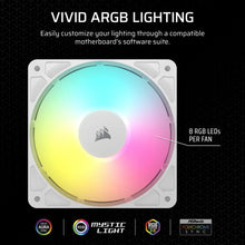 Load image into Gallery viewer, CORSAIR RS120 ARGB 120mm PWM Fans Triple Pack, Fan diameter: 12 cm, Noise level (high speed): 36 dB, Maximum airflow: 72.8 cfm, Product colour: White
