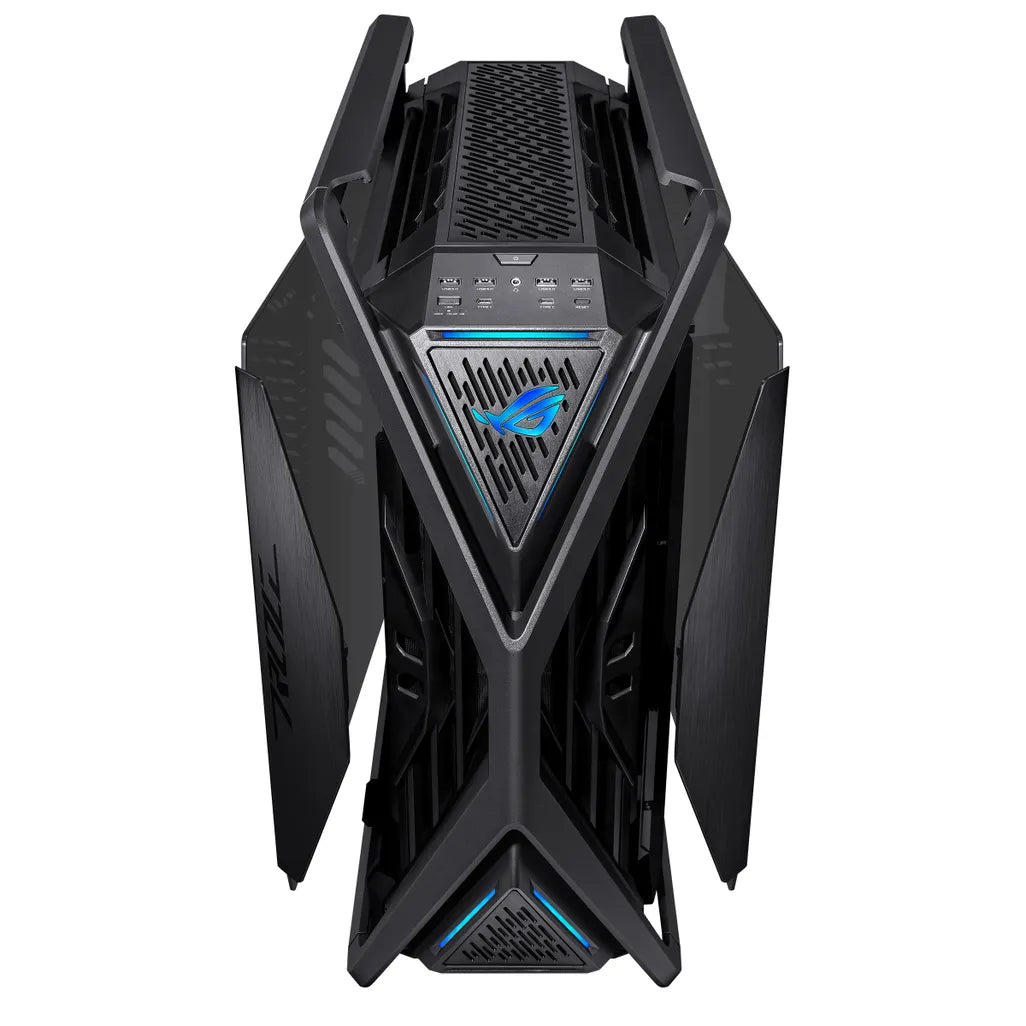 Asus ROG Hyperion GR701 E-ATX PC CASE; 420mm dual radiator support; 4×140mm fans; metal GPU holder; component storage; ARGB fan hub; 60W fast Charge