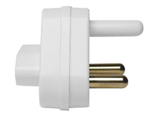 Load image into Gallery viewer, Euromate Plugtops, 3-pin plug to 2-pin Euromate hexagonal top loading socket, Safety Shuttered for protection, 250V ~ 5A (x2), White, Systems Power
