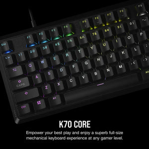 CORSAIR K70 CORE RGB Mechanical Gaming Keyboard - CORSAIR Red Linear Switches