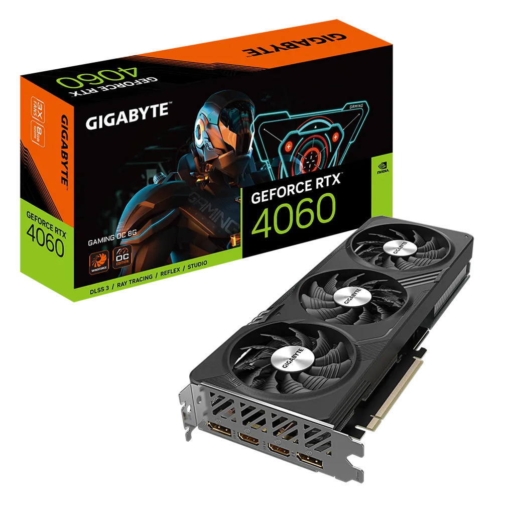 GIGABYTE Graphics nVidia GeForce RTX 4060 GAMING OC - 8G GDDR6 HDMIx2/DP x2