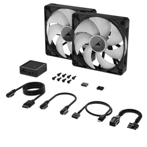 CORSAIR RX Series, iCUE LINK RX140; 140mm Fan; Dual Pack, Noise level (high speed): 36 dB, Maximum airflow: 94.7 cfm, Product colour: Black