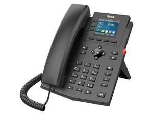 Fanvil 4SIP Gigabit Colour Screen PoE VoIP Phone, dual Gigabit Ethernet, 4x SIP lines, HD Voice, IPv4/IPv6, Opus, a 3-way conference, 2.4" LCD | X303G