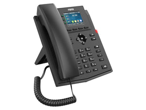 Fanvil 4SIP Gigabit Colour Screen PoE VoIP Phone, dual Gigabit Ethernet, 4x SIP lines, HD Voice, IPv4/IPv6, Opus, a 3-way conference, 2.4" LCD | X303G