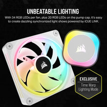 Load image into Gallery viewer, Corsair iCUE Link H100i RGB Liquid CPU Cooler - QX120 RGB Fans - White - 240mm Radiator - Fits Intel LGA 1700; AMD AM5 - Hub Included
