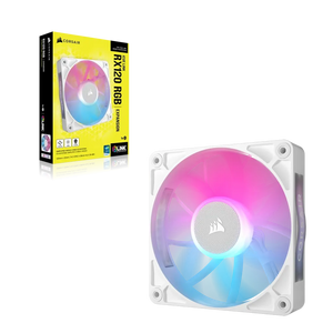 CORSAIR RX RGB Series; iCUE LINK RX120 RGB, 120mm Fan; Single Pack, Noise level (high speed): 36 dB, Maximum airflow: 73.5 cfm, Product colour: White