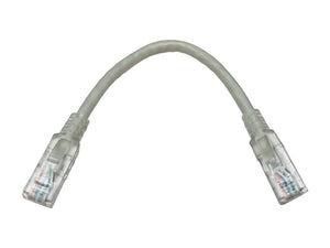 Linkbasic 22cm UTP Cat6 Patch Cable, Grey, UTP Stranded Bare Copper, 4 Pairs, PVC Outer Jacket, supplied moulded with boots to provide strain relief