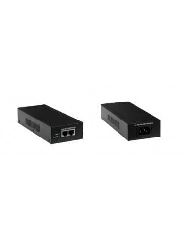 Gigabit Power over Ethernet (PoE) 52V, 1.25Amp 65 Watt (2 x RJ45) and Cord, 802.3af/at/bt, Active PoE unit, can not power passive PoE devices