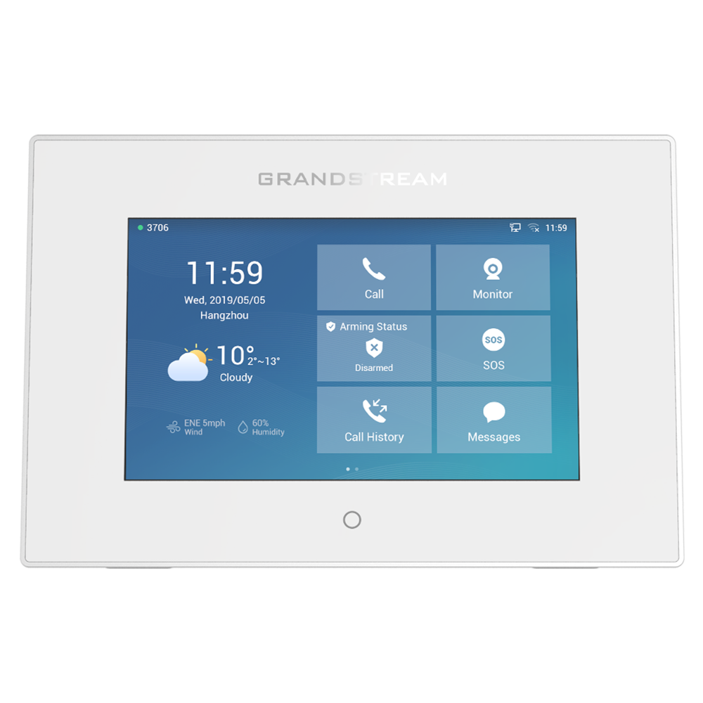 Grandstream GS-GSC3570 SIP Touch Screen Intercom Speaker/Microphone, featuring Dual-band 802.11 ac Wi-Fi, Full duplex 2-way HD audio, PoE and Bluetoot