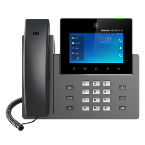 Grandstream 16-Line Enterprise Video Phone - 16 SIP accounts, 16 lines, 2x GbE PoE, Wi-Fi, (5.0 inch) touch screen color LCD, 1 MP camera, Android 7