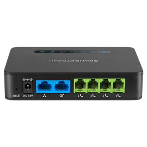 Grandstream GS-HT-814 SIP ATA VoIP Gateway - 2×SIP profiles through 4×FXS ports and 2x Gbit ports, 3-way voice, built-in NAT Router, TLS/SRTP security