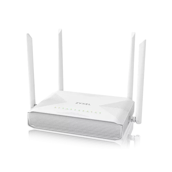 Zyxel Gpon CPE Device With WiFi, Integrated Internet services through fiber optics, 2.4GHz 11 b/g/n (2x2) for superior performance & coverage, PMG5317