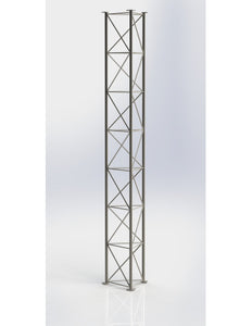 Lattice Mast 3m Section (Revised) - ZigZag bracing and flange joint, Galvanized (Guy rope kit recommended from 15-21m height (21max))