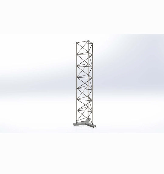Lattice Mast Y-Base Assembly - Y-Base attached to First 3m Section, 600mm Galvanised Parallel Lattice Mast, Y-Base and Y-Base section, Antennas & Mast