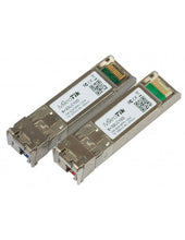 Load image into Gallery viewer, MikroTik Bi-directional SFP+ Modules(Pair), featuring Single mode, 1Gbps/10Gbps/25Gbps, 15km, LC, UPC, DDMI, Tx:1270nm Rx:1330nm / Tx:1330nm Rx:1270nm
