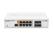 Load image into Gallery viewer, MikroTik CRS112-8P-4S-IN PoE Cloud Router Switch, with 8x Gigabit 802.3af/at or 24V passive PoE out ports, 4x SFP ports, incl 24V PSU/optional 48V PSU
