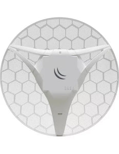 MikroTik LHG LTE Cat 6 LTE Outdoor CPE, device for remote locations within cellular network coverage, can be mounted (outdoors) on pole, wall, Masts