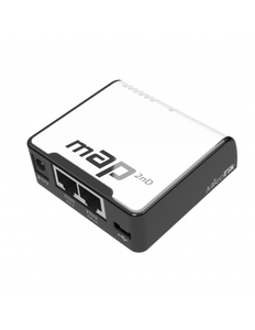 MikroTik mAP 2nD - 2.4GHz mini Indoor AP/CPE, with 650MHz CPU, 64MB RAM, 802.11b/g/n dual chain, 2 x 10/100 LAN, RouterOS L4, PoE in/out, 1.2 dBi gain