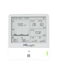 Milesight Indoor Ambience Monitor - Temp, Humidity, PIR, Light, TVOC, CO2, Barometric, PM2.5/10, 4x2700 mAh ER14505 Li-SOCl2 Replaceable Batteries