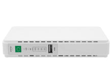 Load image into Gallery viewer, MUPS-17W8.8AH Micro UPS with USB &amp; PoE Output, 12VDC 8.8Ah 17W, with selectable 9V/12V 17W DC output, 5V USB port and 15V/24V Fast Ethernet PoE output
