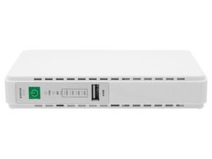 MUPS-17W8.8AH Micro UPS with USB & PoE Output, 12VDC 8.8Ah 17W, with selectable 9V/12V 17W DC output, 5V USB port and 15V/24V Fast Ethernet PoE output