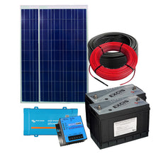 Load image into Gallery viewer, Solar Power Kit Eight 1.5kWh, Renewsys Deserv 340W Solar Panel, Excis FMF100 102Ah 12V Stud Terminal Lead Calcium Battery, Victron Phoenix Inverter
