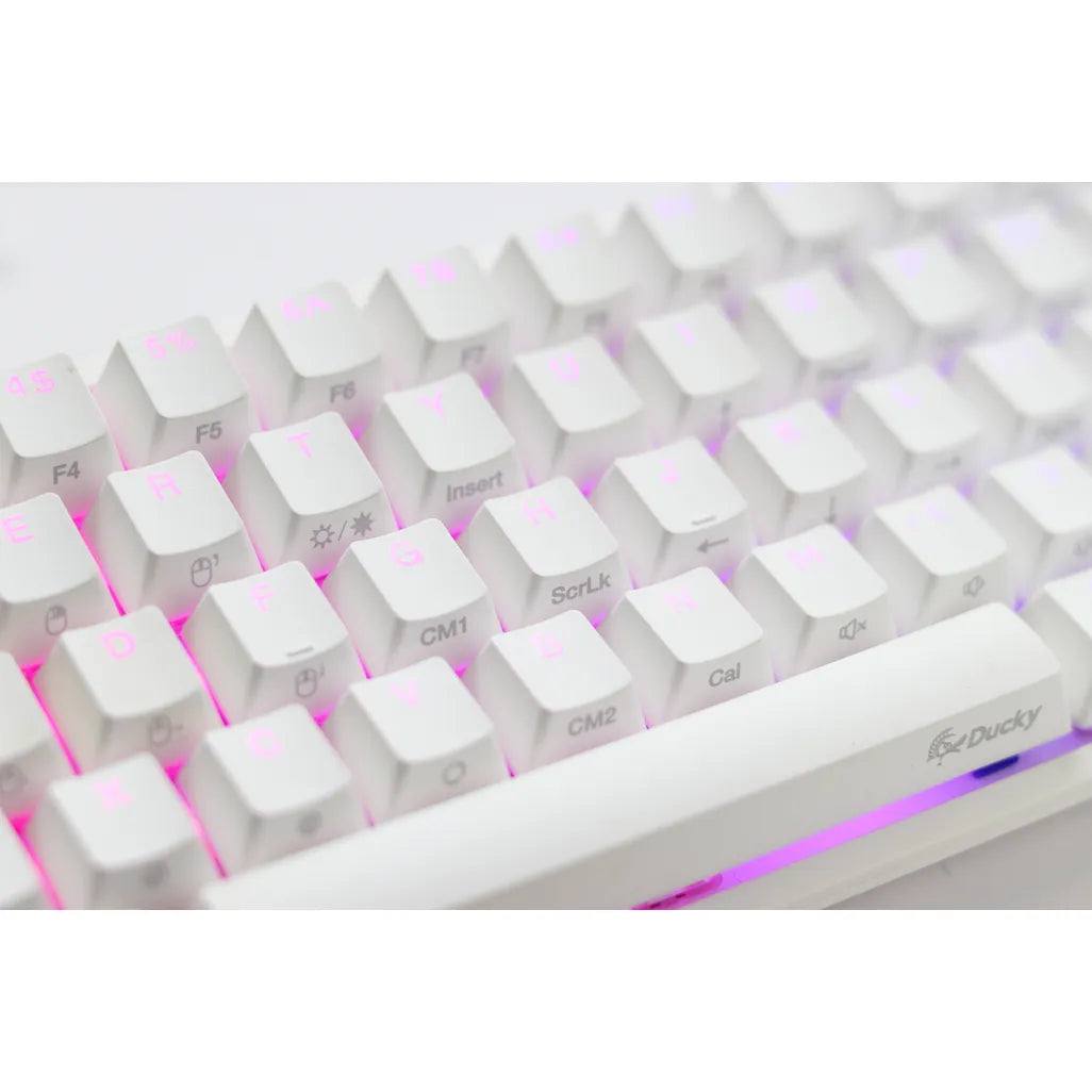 Ducky Keyboard One 2 Pro 60% Mechanical Keyboard; RGB; PBT Double Shot Keycaps - White - Cherry Silver, DKON2061ST-PUSPDWWT2