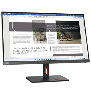 Lenovo Thinkvision S27i-30|27 Inch IPS panel|FHD 1920x1080|Internal Power Supply|HDMI|VGA|Cables|Tilt stand|VESA 100mm|Black