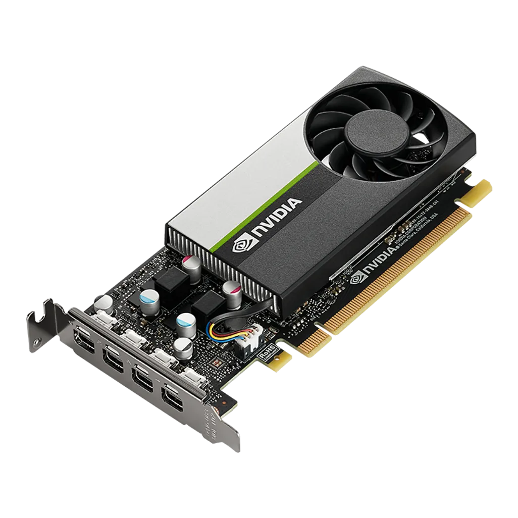 PNY Nvidia Quadpro T1000 PCI-Express 3.0 x16; LP; 4GB GDDR6 128-bit; 4x Mini DP 1.4, Low Profile; 50W Graphics Processor, 1 fan(s)