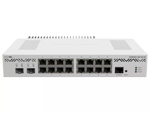 MikroTik Cloud Core Router CCR2004-16G-2S+PC, 16x Gigabit Ethernet ports, 2x10G SFP+ cages, active cooling, and best single-core performance per watt
