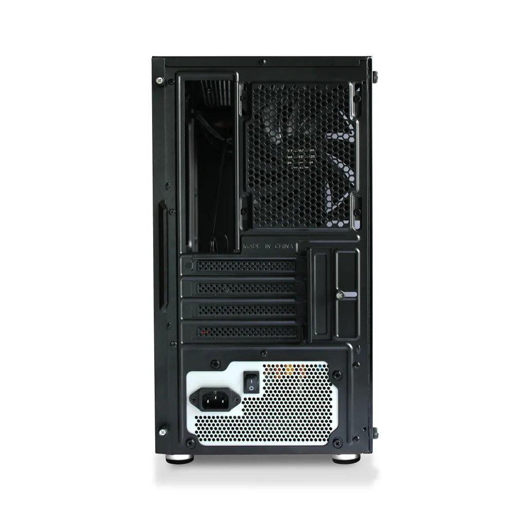 RCT Desktop Computer CASE with 300W mATX, with Tempered Glass side panel, Desktop Computer CASE, Black, ideal for Desktop Computer Build, RCT-SM01