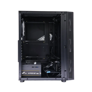 RCT Gaming ATX Desktop Computer PC Case - Black + 550W; 4 × RGB fans, Chassis, Desktop Computer and Server Cases, PC Gaming CASE, RCT-T192