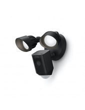 Load image into Gallery viewer, Ring Floodlight Cam Wired Plus, Black with Two 3000° Kelvin with 2000 Lumen floodlights, 1080p HD Hardwired security camera, 2-Way Audio &amp; 105db Siren
