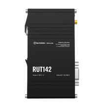 Load image into Gallery viewer, Teltonika RUT142 Ethernet + WiFi + RS232 Router, 2 x 10/100 Mbps Ethernet ports, Wi-Fi 4, Integrated DIN rail bracket and 3-pin power connector
