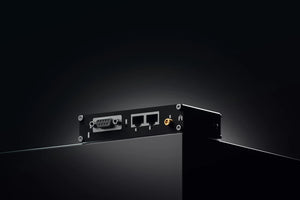 Teltonika RUT142 Ethernet + WiFi + RS232 Router, 2 x 10/100 Mbps Ethernet ports, Wi-Fi 4, Integrated DIN rail bracket and 3-pin power connector