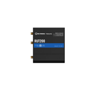 Teltonika RUT200 LTE Cat 4 Router, Wi-Fi 4, 1 x WAN (100 Mbps), 1 x LAN (100 Mbps), 4G industrial Wi-Fi router, backward-compatible with 3G and 2G