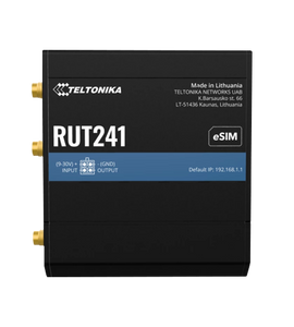 Teltonika RUT241-ESIM LTE Cat 4 Industrial Router, Wi-FI 4, 1 x WAN(100Mbps), 1 x LAN(100Mbps)