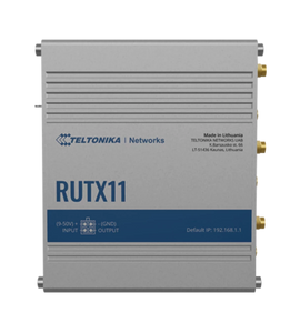 Teltonika RUTX11 LTE Cat 6 Industrial Router, Dual-SIM, Wi-Fi 5, 1 x WAN(1 Gbps), 3 x LAN(1 Gbps), MQTT, MoDBUS TCP/USB, Bluetooth 4.0