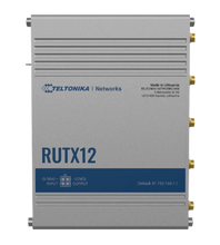 Load image into Gallery viewer, Teltonika RUTX12 Cat 6 x 2 Industrial Router, Dual-SIM, WiFi 5, 1x 1Gbps WAN, 4x 1Gbps LAN, MQTT, MODBUS TCP/USB, GNSS, Bluetooth 4.0, I/O In, I/O Out
