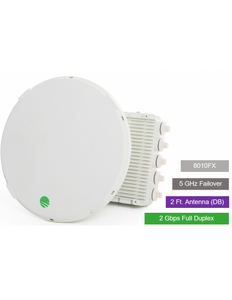 Siklu E-Band 80GHz PTP link FDD 2Gbps, 2ft EXT Dual-Band Antenna w/5GHz Fail Over, 2Gbps Capacity License Pre-Loaded, Upgradable to 10Gbps, Up to 16km