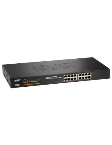 SMC Networks 16-port 10/100 Unmanaged PoE Switch, rack-mountable, 200W, Networking, Switches - PoE, Unmanaged, SC-SMCFS1601P