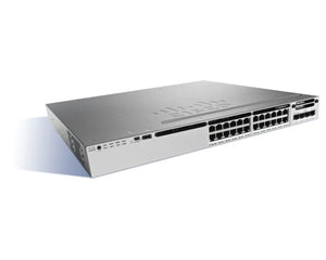 Catalyst 3850 Switch Stackable 24*10/100/1000 Ethernet ports, 350WAC power supply, 1RU, LAN Base feature set, WS-C3850-24T-L-S-E