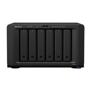 Synology DS1621+ DiskStation 6-Bay NAS (up to 16-bay); Quad-Core 2.2GHz; 4GB DDR4 ECC RAM (up to 32GB); 4x GbE LAN; 3x USB3.0; 2x eSATA