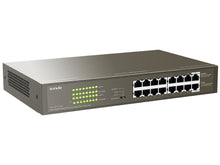 Load image into Gallery viewer, Tenda 16-Port Gigabit PoE Desktop Switch, Ethernet Ports: 16x 10/100/1000, Port Isolation; VLAN; CCTV; Standard, 1 x IEC Power Cord | TEG1116P-16-150W

