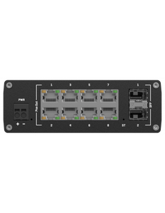 Teltonika Industrial Managed PoE+ Switch, Gigabit Ethernet ports providing 30W of power each, 8 x port PoE+ switch with 2 x SFP, L2 with additional L3
