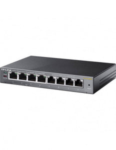 TP-Link 8-port Gigabit Easy Smart PoE Switch - features 802.3af/at Protocol, MTU/Port/Tag-based VLAN, QoS, IGMP Snooping, Steel case