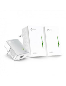 TP-Link WPA4220TKIT 600Mbps Powerline Extender (3 Pack), Signal Booster 300Mbps WiFI Extender, 2x FE LAN Ports, HomePlug AV, Plug and Play 2.4GHz .11n