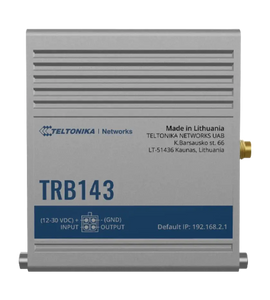 Teltonika TRB143 LTE Cat 4, M-BUS Gateway, 1x 1Gbps LAN, 4G/LTE (Cat 4), 3G, 2G, Supporting up to 250 client devices, Rugged aluminum housing